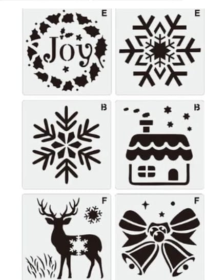 Akyol Tekensjablonen Kerst - 6 stuks voor creativiteit en feestdagen - Makkelijk