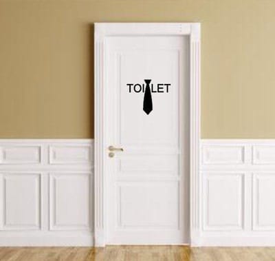 Sticker voor heren toilet met stropdas zwart | Rosami