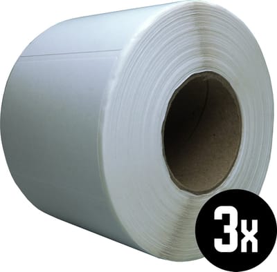 DULA Compatible Zebra Labels 70x50mm - 1000 etiketten per rol - kern 45mm - Wit - Permanent - 3 rollen