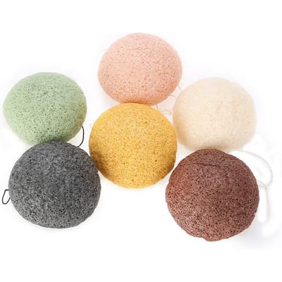 6 Kleuren Waterdruppel 100% Konjac Gezichtsreiniger Fladder Natuurlijke Gezichtsverzorging Lichaamssponzen (Droog)02# beige