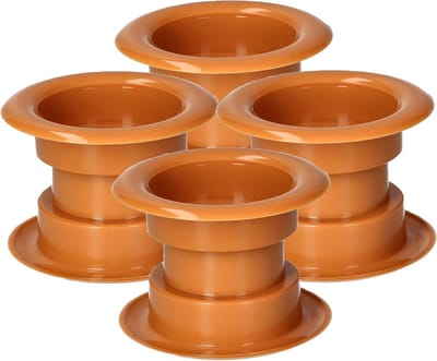 Ronde Luchtroosters - Ventilatieroosters - Badkamer Ventilatie - Set van Vier - 4 x 3.7 x 5.5 cm - Elzenhout