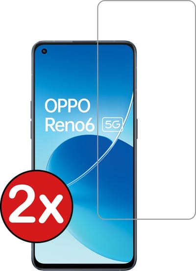 Screenprotector - 2 Stuks - Geschikt voor OPPO Reno 6 - Extra Sterk - Beschermglas - Gehard Glas - Tempered Glass - Screen Protector