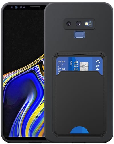 Geschikt voor Samsung Galaxy Note 9 Telefoonhoesje met TPU Pasjeshouder - Flexible Back Cover Case Siliconen TPU with Cardslot - Zwart - Smartphonica geschikt voor Samsung Galaxy Note 9