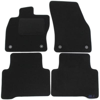 Zwarte Velours Vloermat - J&J AUTOMOTIVE - Volkswagen Touran - Op Maat Gemaakt - Antislip - Waterdicht zwart