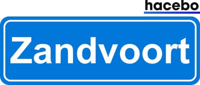 Hacebo - Plaatsnaam Sticker - 29x10 CM - Zandvoort sticker - Verkeersborden sticker - grappige cadeaus - Zandvoort