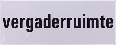 Aluminium deurbordje tekst: vergaderruimte | 5 jaar garantie | Zelfklevend | 130x50x0,5 mm