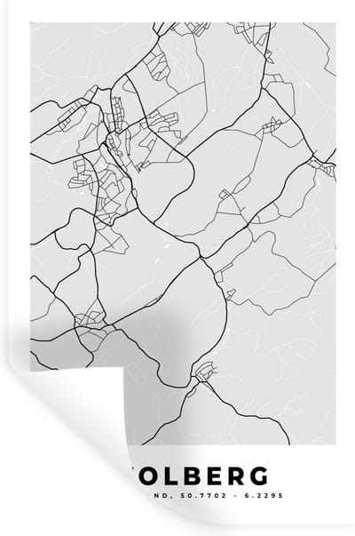 Muurstickers - Sticker Folie - Stolberg - Duitsland - Stadskaart - Plattegrond - Kaart - 20x30 cm - Plakfolie - Muurstickers Kinderkamer - Zelfklevend Behang - Zelfklevend behangpapier - Stickerfolie