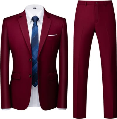 ALLTHEMEN Tweedelig Herenpak - Twee knoops Middenspleet Slim Fit - Zakelijke en Avondkleding - S