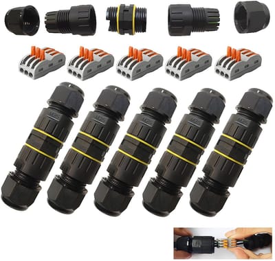 Waterdichte Elektriciteitskabel Verbinders IP68 - 3-weg M25 Schroefdraad Koppeling (5 Stuks)