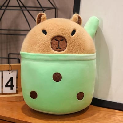 Kawaii 20-60cm Capybara Melkthee Pluche Speelgoed Simulatie Boba Melkthee Pluizige Pop Knuffeldieren Zacht Knuffelkussen Bellen Eten Speelgoed 20CM