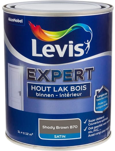 Levis - Expert Hout Lak Binnen Satin Mix - Shady Brown B70 - Mengverf - 1 L