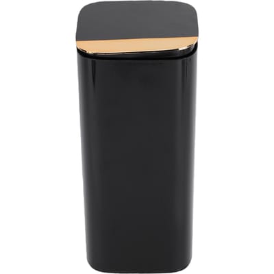 Support pour pinceaux de maquillage   avec couvercle levage automatique anti-poussière Pinceaux de maquillage   4 compartiments black