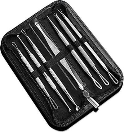 Blackhead remover - 7-delige professionele zwartpunverwijder set - Blackhead set - XL set - mee-eters, whiteheads, acne, verwijde poriën - 7 stuks zwartpunttrekkers - PRO LINE - LIMITED EDITION