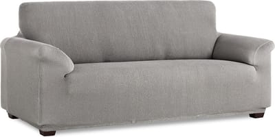 Belmarti® Bankhoes Milan 230cm tot 260cm breed - Lichtgrijs - Stretch - Anti-statisch - Ademend katoen - Premium Belmarti® - Beste kwaliteit bankhoezen
