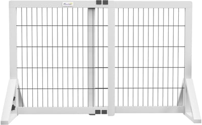 PawHut Huisdierhekje - Grenenhout - 106x44x67cm - Wit