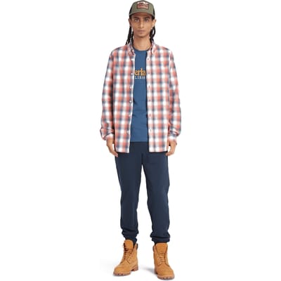 Timberland Check Poplin Shirt Burnt Sienna Yd Taglia: S | Camicie Casual Outlet | Uomo | Marrone