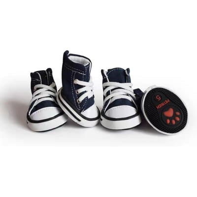 Premium Sokken Hoge Kwaliteit Effen Kleur Canvas Schoenen Anti-slip Canvas Hondenschoenen Huisdier Schoenen Waterdichte Schoenen Ademende Laarsjes Voor Hond Denim M zwart