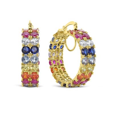 Juwelier Emo - 14 Karaat Gouden Oorbellen Zirkonia Stenen