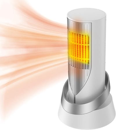 Elektrische Kachel 1200W – Kachel elektrisch - Oververhittingsbeveiliging | Uitschakeling bij kantelen - Met Constante Temperatuur En Snelle Verwarming – Geluidsarme Verwarming Voor Thuis En Kantoor – Energiezuinige Mini Verwarming
