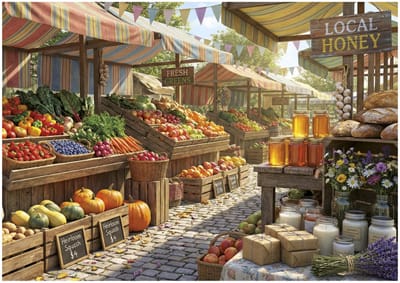 Educa XXL Pieces - Sunny Farms Market - 500 pieces.