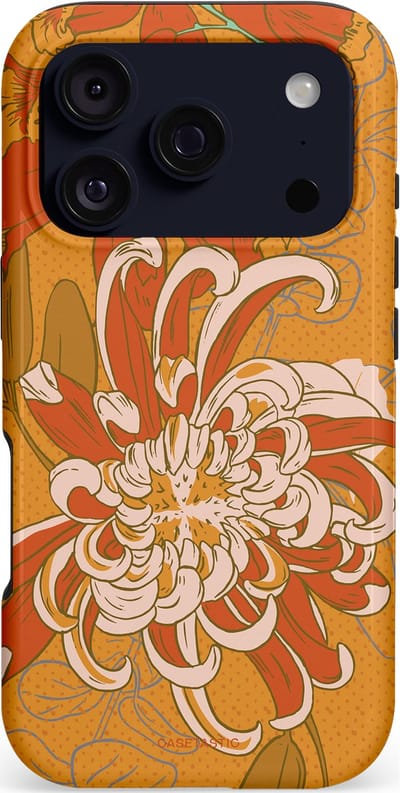 Casetastic hoesje geschikt voor Apple iPhone 17 Pro - MagSafe - Dubbellaagse bescherming - Bloemige lente - Fashion Case - Okergeel Terracotta Beige
