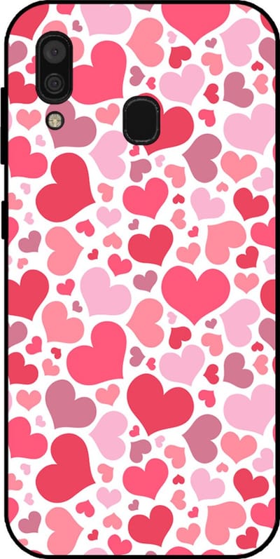 Smartphonica Telefoonhoesje Geschikt voor Samsung Galaxy A30 met Hartjes Print - Hearts Design TPU Backcover Case - Kinder Hoesje met Hartjes Design geschikt voor Samsung Galaxy A30