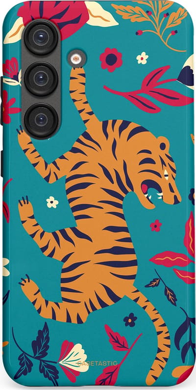 Casetastic Hoesje Geschikt voor Samsung S25 - Stijlvolle Beschermende Duo-layer Case - Gouden brul