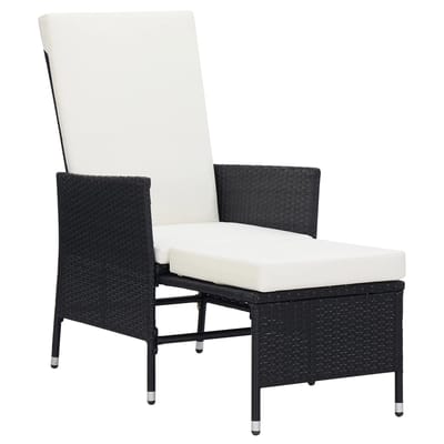 vidaXL - 3-delige - Loungeset - met - kussens - poly - rattan - zwart
