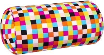 Kuschelmaxx Rolkussen - Sierkussen Rond Cilinder 17 x 33 cm - Quadrat-design - Stevig en zacht - Mooie print - Gevuld met microgranulaat - Vormvast & Wasbaar - Ideaal voor op de bank, bed, auto of op reis - Inclusief Wasnet