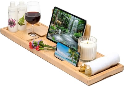 SP® Bamboe Badplank - Badplank - Bad Plank voor in Bad - Bruin - 22cm x 36cm x 7cm