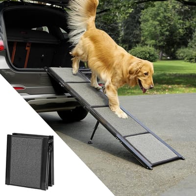 Hondenloopplank - Autohelling huisdier - Veilig reizen - Sterk aluminium frame - 180 x 44 cm - Zwart