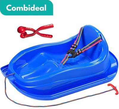 Tuilana ® - COMBIDEAL - Babyslee - Sneeuwslee - Met sneeuwbalknijper - Plastic slee baby / peuter - Blauw