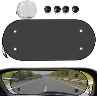 Zonnescherm voor Achterruit - Zwart - 100 x 50 cm - Ademend Net met UV-Bescherming - Voor Auto's