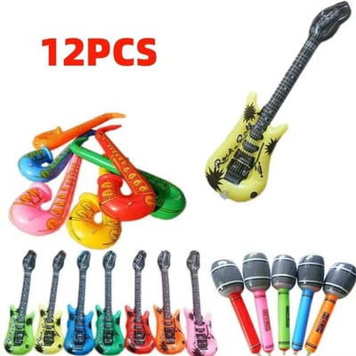 Speelgoed 12 Stuks Opblaasbare Instrumenten Speelgoed Muziek Ballonnen Speelset Simulatie Instrument Gitaren Saxofoons Microfoons Feest Speelgoed Kinderen