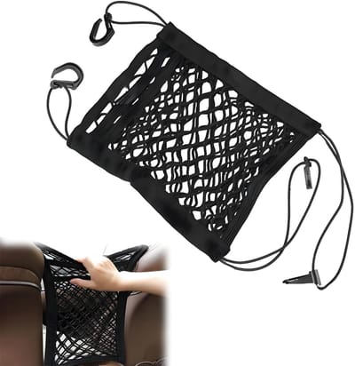 Dailygoods- Bagagenet 3-laags - Nettas - Opbergnet - Verstelbare mesh-organizer - Zwart netvak - 1 stuk - Opbergnets