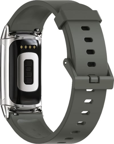 By Qubix - Compatible Fitbit bandje - Geschikt voor Fitbit Charge 5 - Fitbit Charge 6 Extra soft siliconen bandje - Grijs - Horlogeband - smartwatchbandje