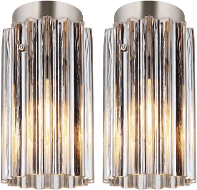 Plafondlamp Woonkamerlamp Metaal nikkel mat glas 1-vlam