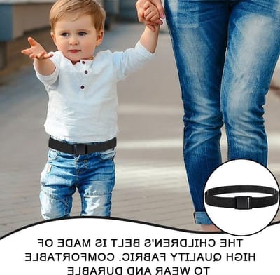 Verstelbare metalenvrije jongensriem voor schooluniformen, jeans en broeken - Zwart, One Size, ideaal voor kinderen