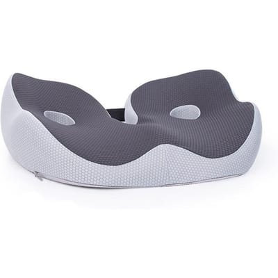 Memory Foam Zitbeen Verlichting Zitkussen voor Billen Onderrug Hamstrings Heupen Ischiale Tuberositeit Vermindert Vermoeidheid voor Stoel 48x39x14cm grijs