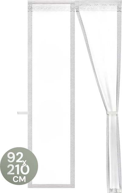 O'DADDY® Deurgordijn Deluxe FIBER - Magnetisch Vliegengordijn - Voor Nieuwbouw en Standaard Deuren - Eenvoudige Installatie - Deurhor Wit - 92x210 cm