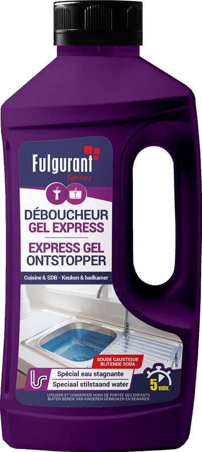 Fulgurant ontstopper voor keuken en badkamer afvoeren gel 900 ml