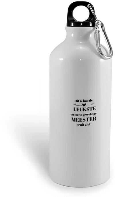 Hacebo® - dit is hoe de leukste en meest geweldige meester eruit ziet waterfles - Meester - meest leukste leraar - verjaardag - cadeautje voor meester - meester artikelen - kado - geschenk - collega's - water fles - 400ML
