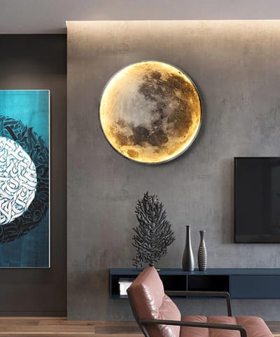Maan Wandlamp - 30 cm - Dimbaar Met Afstandsbediening - Slaapkamerlamp - Woonkamerlamp - Moderne lamp - Led Lamp - Plafoniere