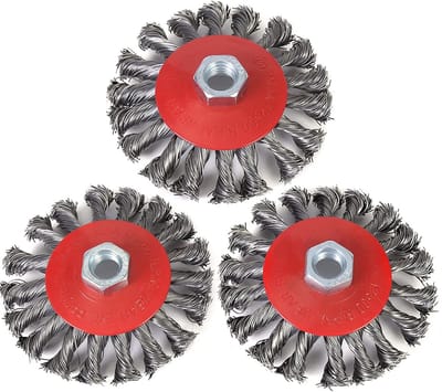 Haakse Slijper Draadborstel 115 mm - Vlechtborstel M14 Voor Slijpen En Reinigen (3 Stuks)