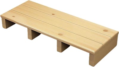 Houten Stapkruk - Voetenbankje Bureau - Comfort Verhogend - Voorgemonteerd Stabiliteit - 40-100 Cm - Houtkleur