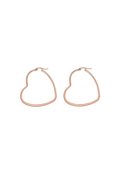 Margot Bardot Valentina Heart Hoop Oorbellen Rose Gold 45Mm