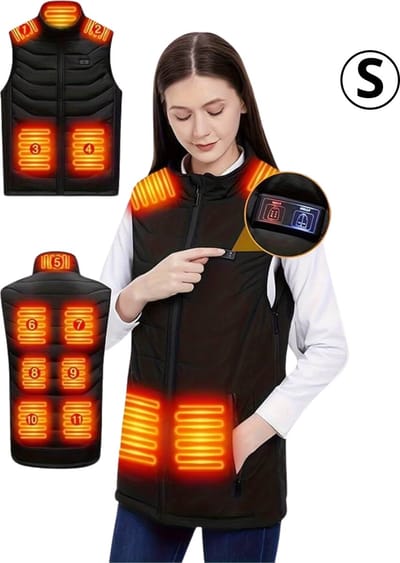 Nivard Verwarmde Bodywarmer - Elektrische Bodywarmer - Heated Vest - Jas - Kleding - Oplaadbaar - Zwart - Maat S - Winter - Dames