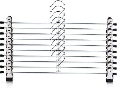 EXCITAT 8-Pack - Hanger - Metaal - 40cm - Rokhanger - Geschikt voor broeken en rokken - Ruimtebesparend - Draaibare haak - Zwart