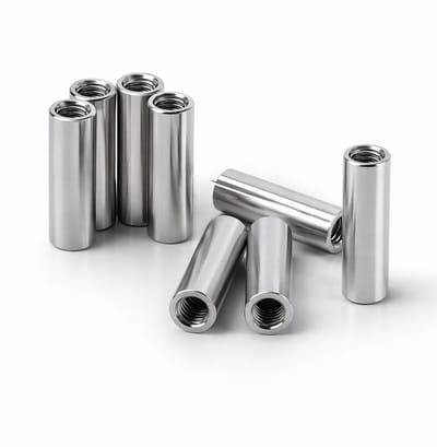 Schroefdraadmof M5 RVS 304 set - sterke verlengmoeren voor bouten en draadstangen - corrosiebestendig - 10 stuks - voor montage en constructie - koppelmoer schroefdraad huls verbinding moer
