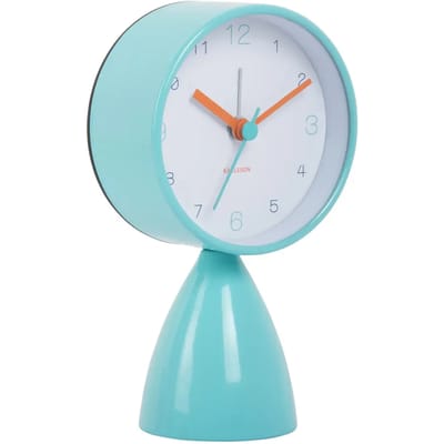 Karlsson Wekker Funky Vibes - Turquoise blue - 7.8x7.8x13.3cm - Modern - Wekker voor slaapkamer - Wekkers